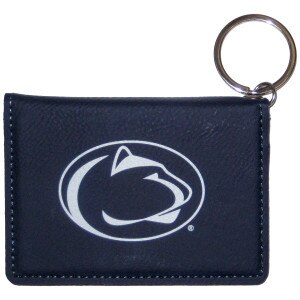 navy leather ID holder with Penn State Athletic Logo